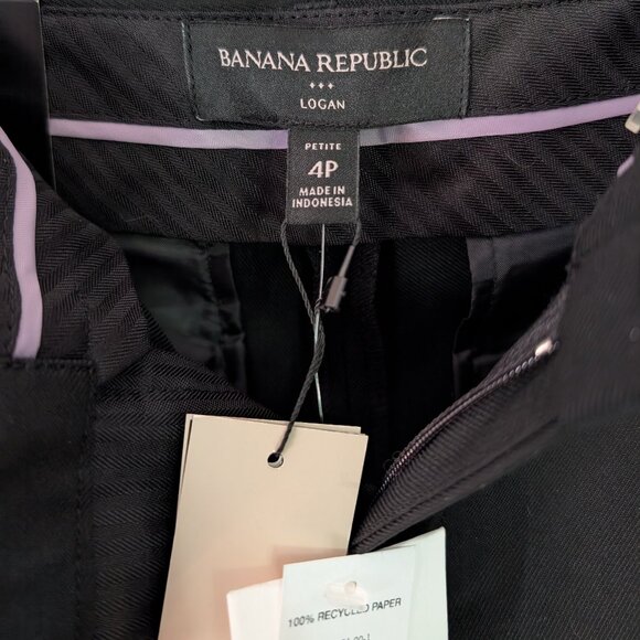 NWT Banana Republic Women's Black Logan Dress Pants Sz 4P - Picture 4 of 6